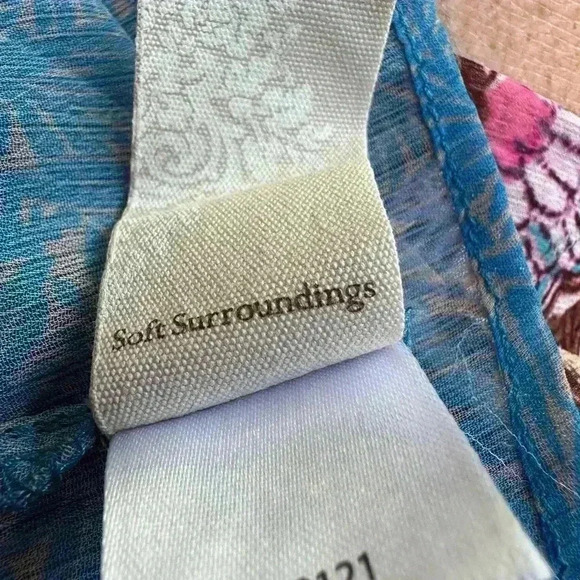 Soft Surroundings Tunic Pergola Floral Embroidered Sheer boho fairy festival M - Picture 8 of 9